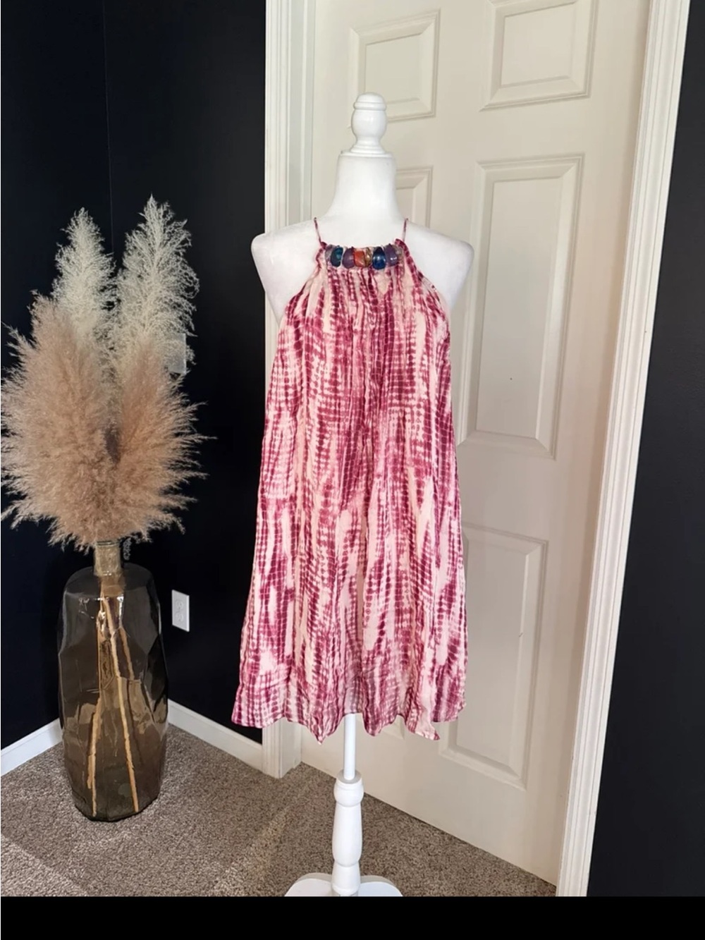 NWT ZARA BEADED TIE-DYE DRESS SIZE XL - Picture 3 of 12